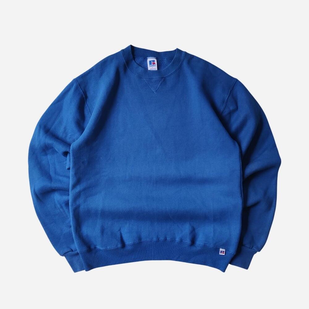 90s Vintage Russell Athletic Blank Blue Crewneck Sweatshirt